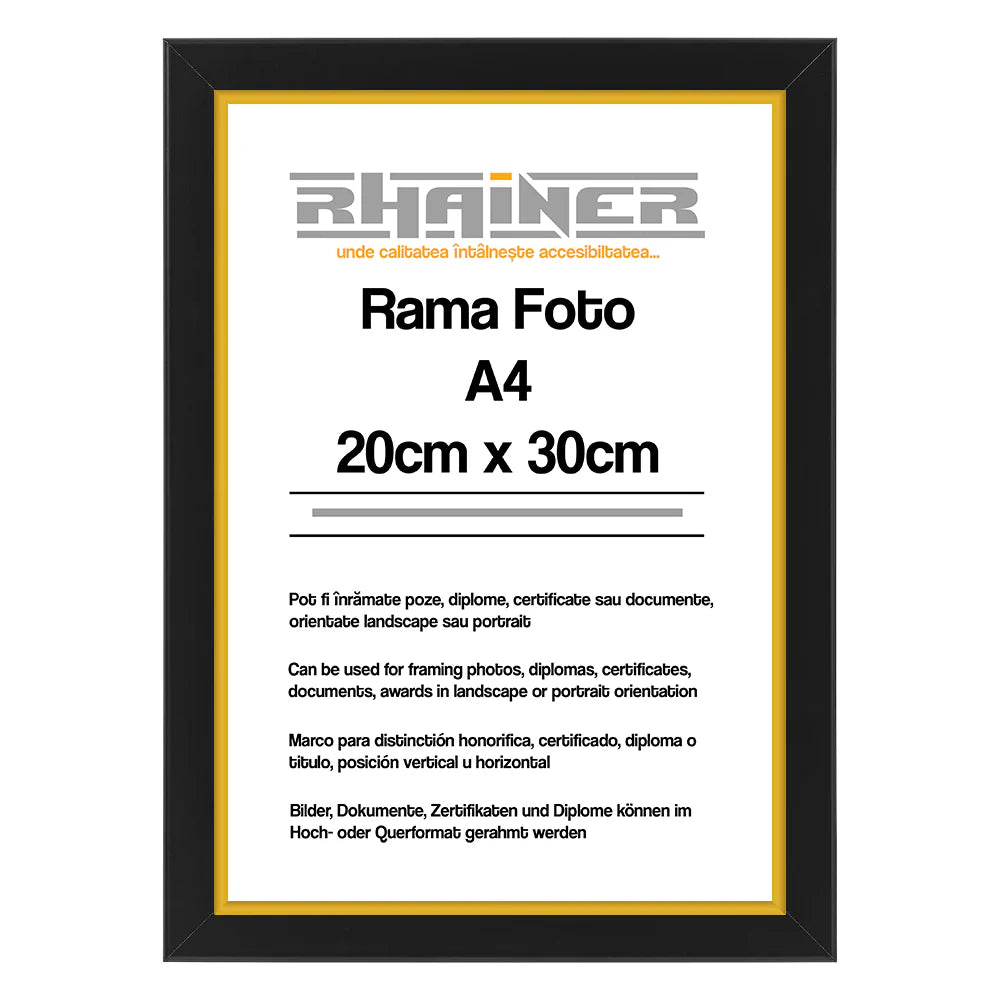 Rama foto Madrid negru+auriu A4