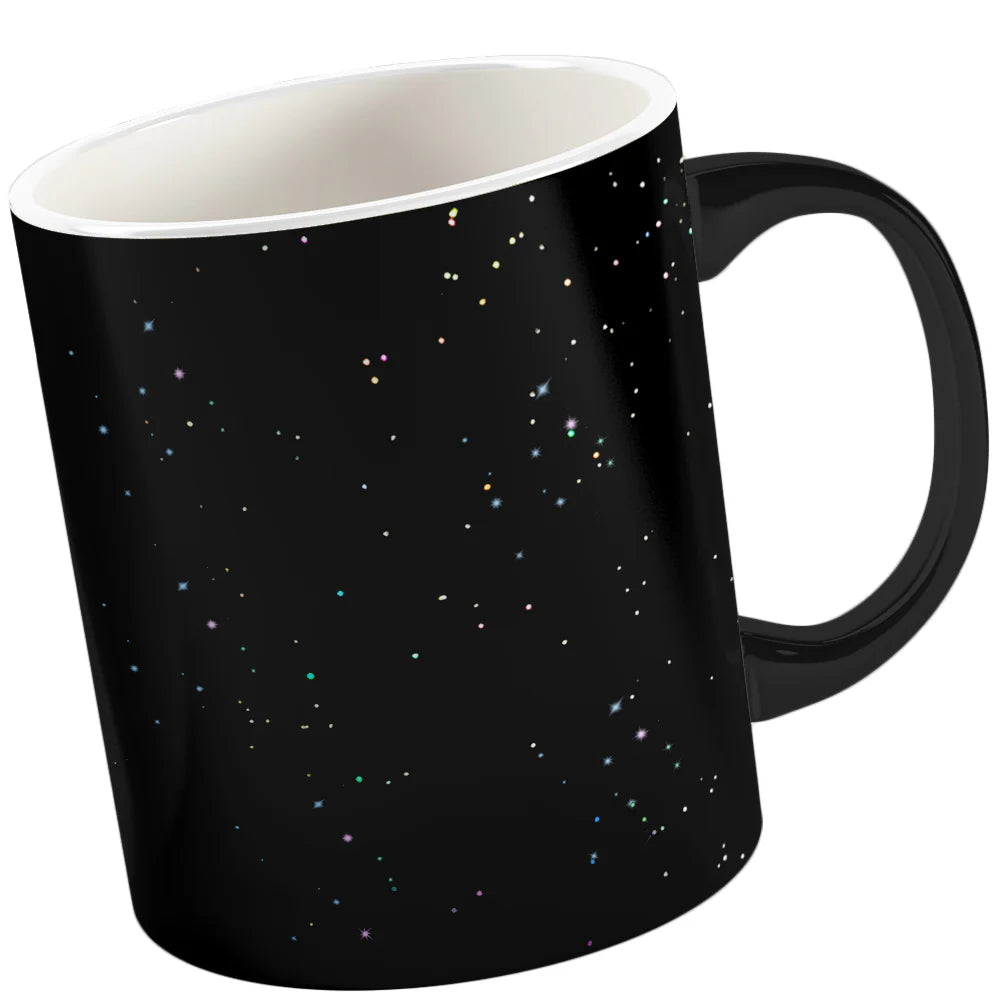 Cană Termosensibilă Model Exterior Sclipici + Cutie Cadou